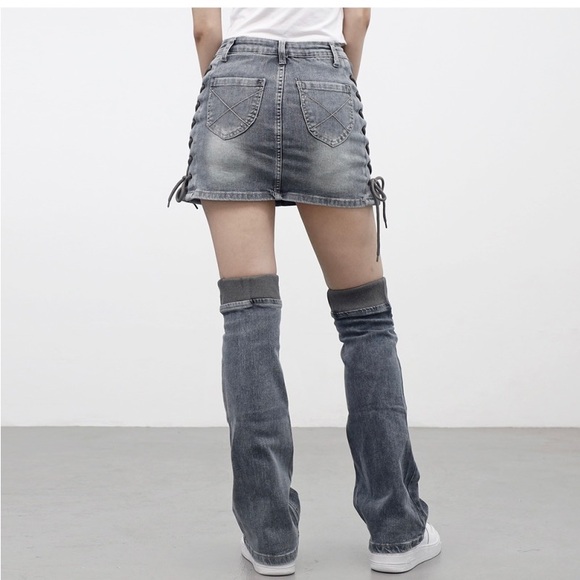 NONCODE Gray-blue denim mini skirt - Picture 4 of 4